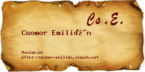Csomor Emilián névjegykártya